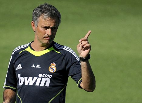 Real Madrid's new coach Portuguese Jose Mourinho attends the team's first training session of the season at Real Madrid's sport city in Madrid on July 16, 2010. AFP PHOTO / DANI POZO (Photo credit should read DANI POZO/AFP/Getty Images)(Photo Credit should Read /AFP/Getty Images)