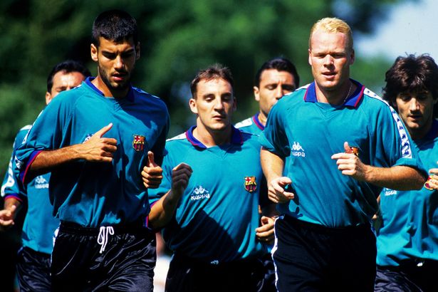 Pep-Guardiola-and-Ronald-Koeman-during-Barcelona-training